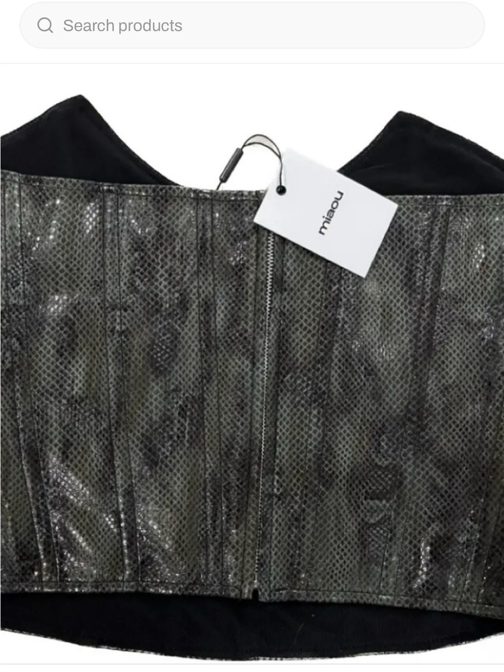 Miaou Black Snake-Embossed Strapless Corset Top - Picture 2 of 2